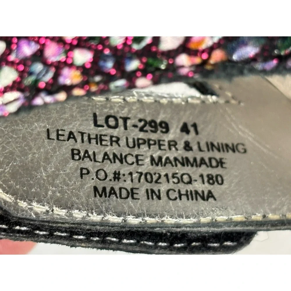 Alegria Loti Funtastic Slip-on Leather Wedge Sandal EU 41 10 Purple Snakeskin